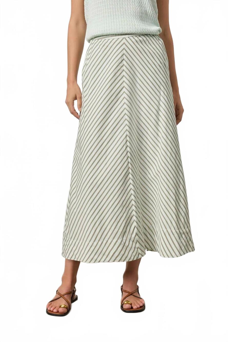 NEW LILLA P women's flowing maxi skirt in pool stripe